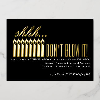 Shhh... BLOW ES NICHT! Überraschung Geburtstag Folieneinladung