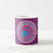 Shhh Coffee Time Clock Art Pink Blau Lila Funny Kaffeetasse (Mittel)