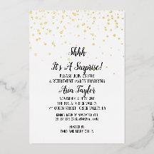 Shhh es ist eine Überraschung Confetti Rente Gold