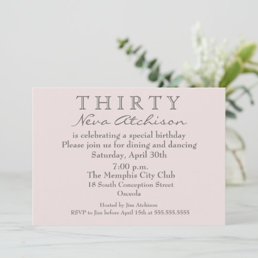 Shhh... Es ist eine Überraschungsparty zum dreißig Einladung (Stehend Vorderseite)