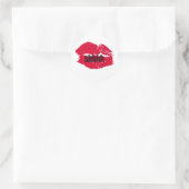 SHHH HOT LIPS DRUCKEN RUNDER AUFKLEBER (Tasche)