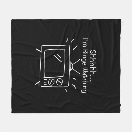 Shhh ich bin Binge Watching Fleecedecke (Vorderseite (Horizontal))