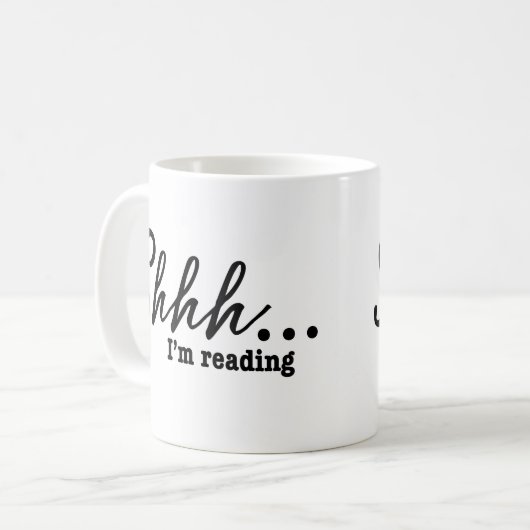 Shhh...Ich lese gerade - Moderne Kaffeetasse (Vorderseite Links)