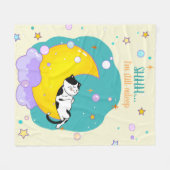 "Shhh, ich schlafe noch" Niedlicher Kitty-Schlaf a Fleecedecke (Vorderseite (Horizontal))