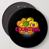 Shhh. Ich zähle lustiges Crochet Design Button (Vorne & Hinten)