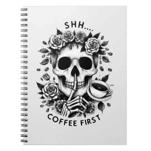 Shhh...Kaffee zuerst Notizblock (Vorderseite)