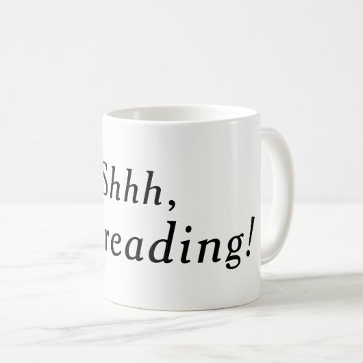 Shhh, lese ich die Tasse (weiß) (VorderseiteRechts)