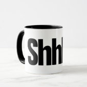 Shhh! Letter Print Mug - Minimalist Coffee Cup! Tasse (Vorderseite Links)
