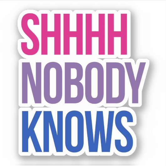 Shhh Niemand weiß, dass ich bisexuell bin Aufkleber (Vorderseite)