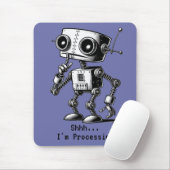 Shhh Robot - Shhh.. Ich arbeite. Mousepad (Mit Mouse)