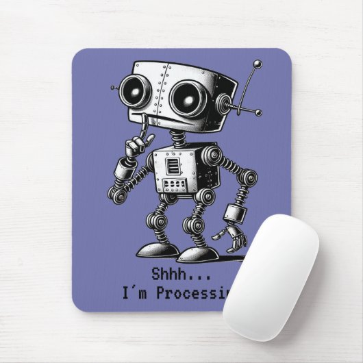 Shhh Robot - Shhh.. Ich arbeite. Mousepad (Mit Mouse)