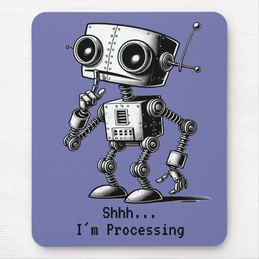 Shhh Robot - Shhh.. Ich arbeite. Mousepad (Vorne)