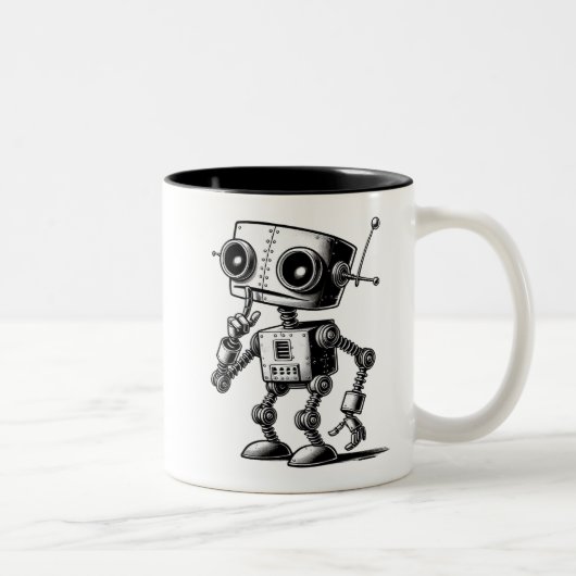 Shhh Robot - Shhh.. Ich arbeite. Zweifarbige Tasse (Rechts)