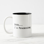 Shhh Robot - Shhh.. Ich arbeite. Zweifarbige Tasse (Links)