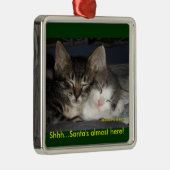 Shhh… Sankt fast hier! Silbernes Ornament (Rechts)