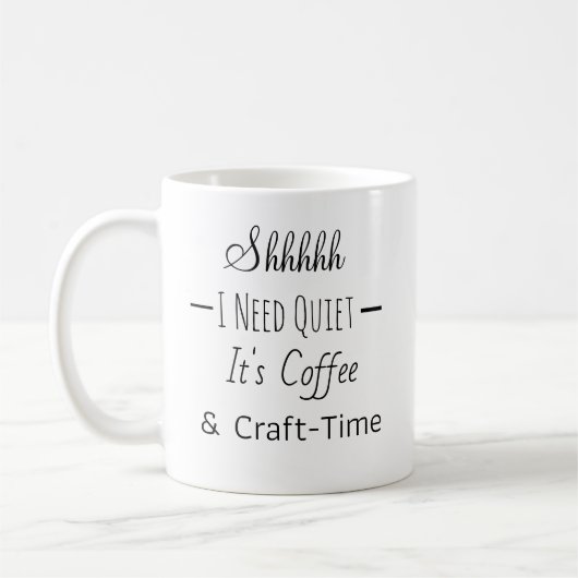 Shhh | Sonnenlicher Kaffee und Kunsthandwerk Kaffeetasse (Links)