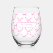 “Shhh…Teacher Unwinding” Custom Teacher Coquette Weinglas Ohne Stiel (Rückseite)