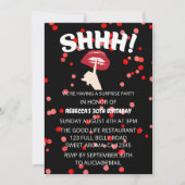 SHHH! Überraschende Geburtstagspartei Einladung (Vorderseite)