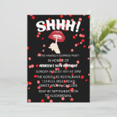 SHHH! Überraschende Geburtstagspartei Einladung (Stehend Vorderseite)