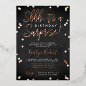Shhh... Überraschung Geburtstagsparty Confetti & R Folieneinladung (Vorderseite)