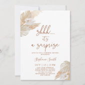 Shhh Überraschung Pampas Grass Dusche Einladung (Vorderseite)