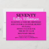 Shhh Überraschung Seventieth Birthday Party Einlad Einladung (Vorderseite)