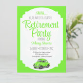 Shhh Überraschungsruhestand Party Einladung (Stehend Vorderseite)
