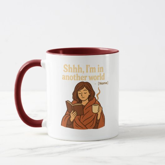 Shhhh, I’m in Another World Mug | Add Name Tasse (Links)