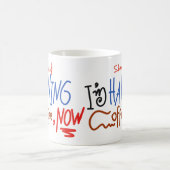 Shhhh ich habe Kaffee jetzt lustig handgeschrieben Kaffeetasse (Mittel)