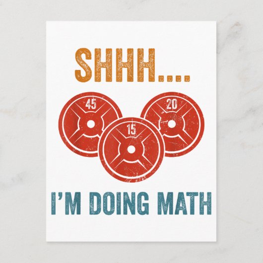 Shhhh ich tue Mathe Weight Lifting Gymer Gym Dea Begleitkarte (Rückseite)
