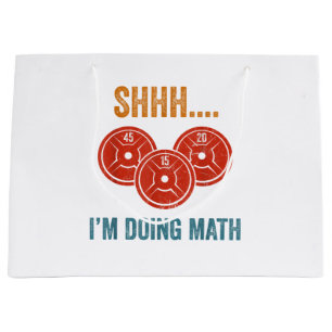 Shhhh ich tue Mathe Weight Lifting Gymer Gym Dea Große Geschenktüte