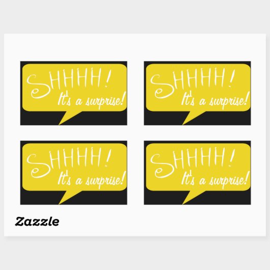Shhhh Überraschungs-Party - Aufkleber - Schwarz un (Blatt)