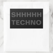 SHHHHH TECHNO Aufkleber grau auf schwarz (Tasche)