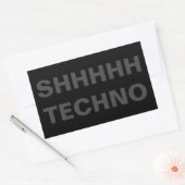 SHHHHH TECHNO Aufkleber grau auf schwarz (Umschlag)