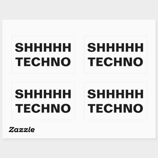 SHHHHH TECHNO-clear back Custom-Cut Vinyl Sticker (Blatt)