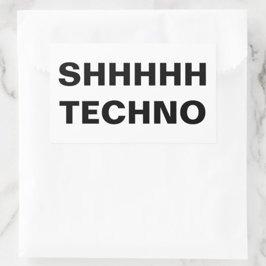 SHHHHH TECHNO-clear back Custom-Cut Vinyl Sticker (Tasche)