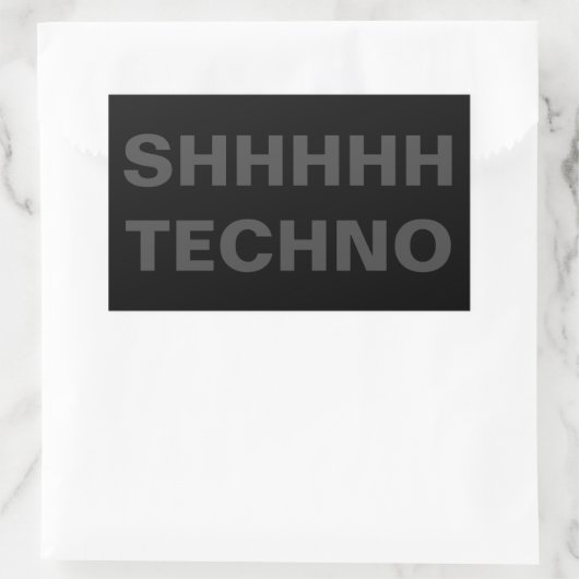 SHHHHH TECHNO Sticker gray on black (Tasche)
