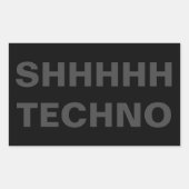 SHHHHH TECHNO Sticker gray on black (Vorderseite)