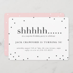 Shhhhh, Überraschungsgeburtstags-Party Einladung