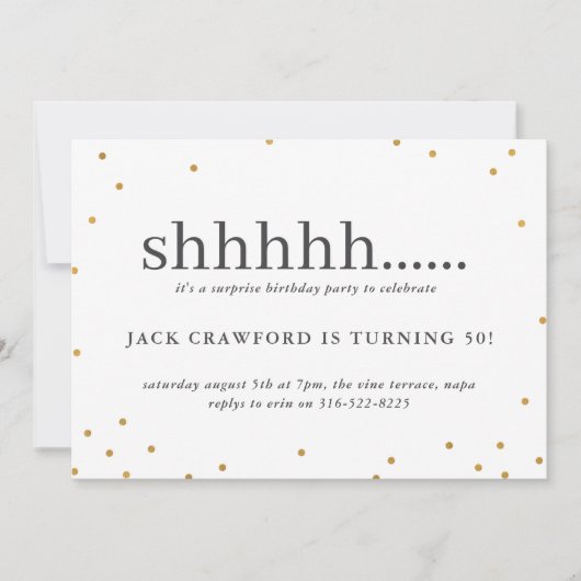 Shhhhh, Überraschungsgeburtstagsfeier (Vorderseite)