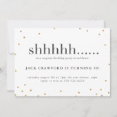 Shhhhh, Überraschungsgeburtstagsfeier Einladung (Vorderseite)