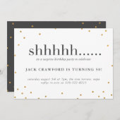 Shhhhh, Überraschungsgeburtstagsfeier Einladung (Vorne/Hinten)