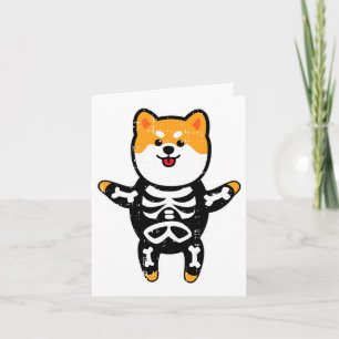 Shi Inu Skeleton Kostüm Niedlich Easy Dog Hallowee Karte
