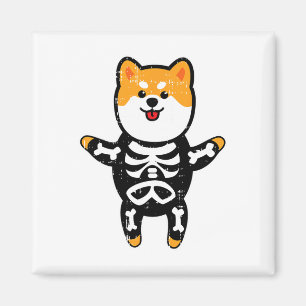 Shi Inu Skeleton Kostüm Niedlich Easy Dog Hallowee Magnet