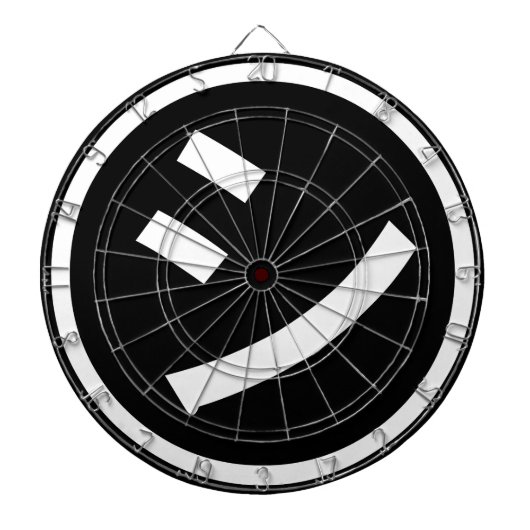 ㋛ Shi Kana Katakana Smiling Emoji / Emoticon Dartscheibe (vorne)