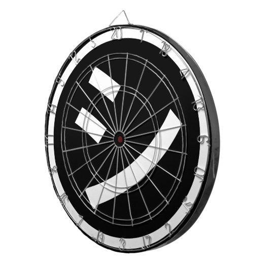 ㋛ Shi Kana Katakana Smiling Emoji / Emoticon Dartscheibe (Vorderseite rechts)