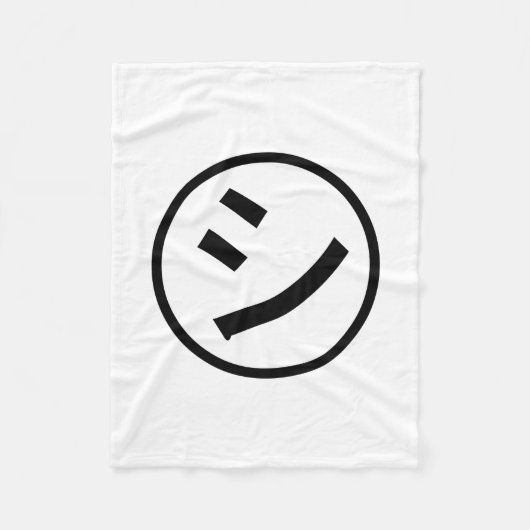 ㋛ Shi Kana Katakana Smiling Emoji / Emoticon Fleecedecke (Vorderseite)