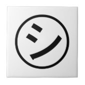 ㋛ Shi Kana Katakana Smiling Emoji / Emoticon Fliese (Vorderseite)