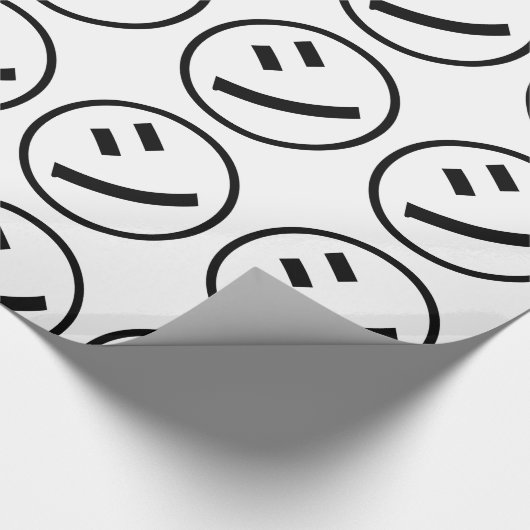 ㋛ Shi Kana Katakana Smiling Emoji / Emoticon Geschenkpapier (Ecke)
