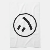 ㋛ Shi Kana Katakana Smiling Emoji / Emoticon Geschirrtuch (Vertikal)